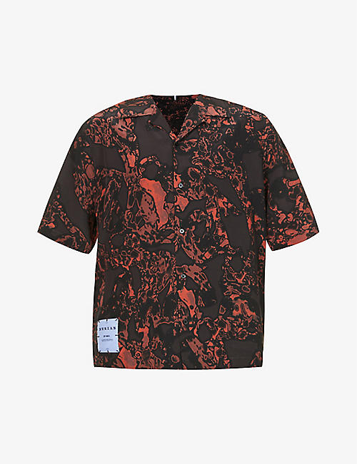 MCQ: Graphic-print relaxed-fit silk shirt