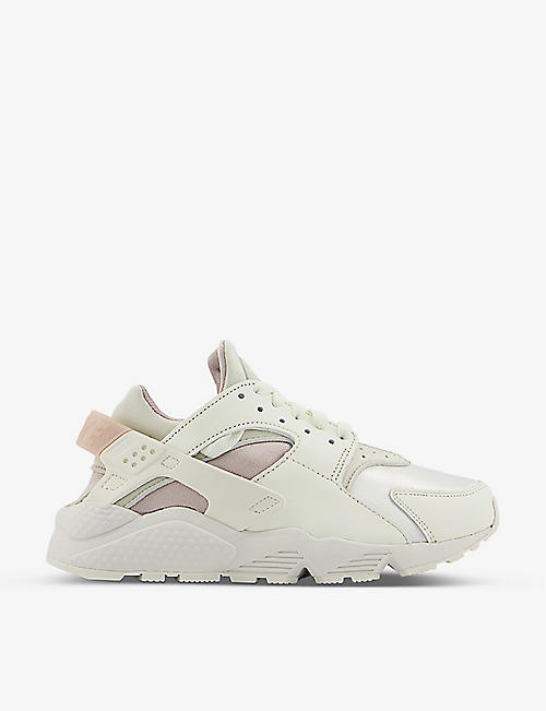 NIKE: Air Huarache suede and woven mid-top trainers