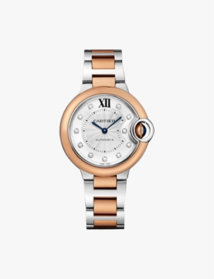 Cartier Rose Gold And Steel Crw3bb0021 Ballon Bleu De  18ct Rose-gold, Stainless-steel And 0.05ct Bri In Rose Gold And Steel