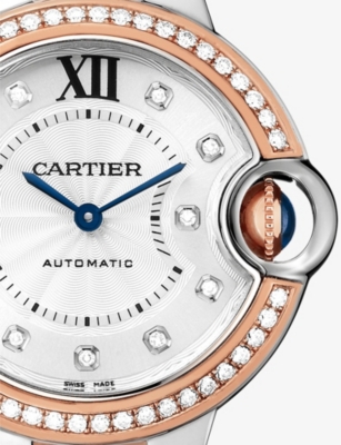 Cartier W3bb0023 Ballon Bleu De  18ct Rose-gold, Stainless-steel And 0.63ct Brilliant-cut Diamond Aut In Rose Gold And Steel