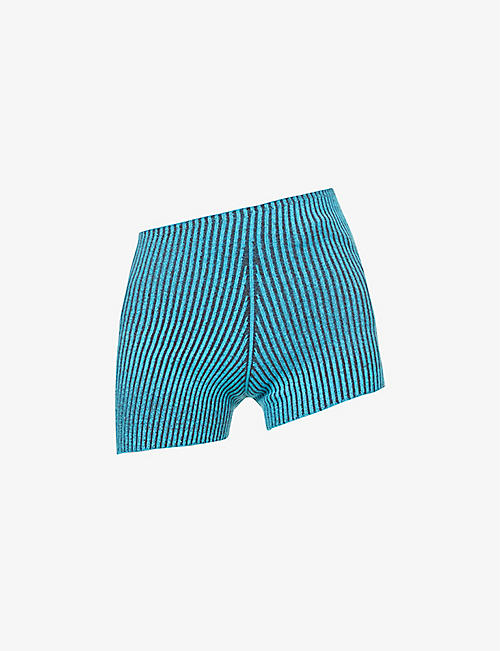 ISA BOULDER: Parallel high-rise stretch-woven shorts