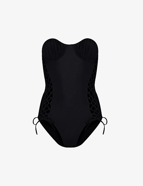 ISA BOULDER: Wave ruched-cups swimsuit