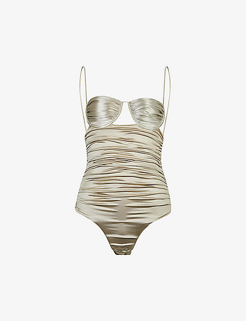 ISA BOULDER: Ripple ruched swimsuit