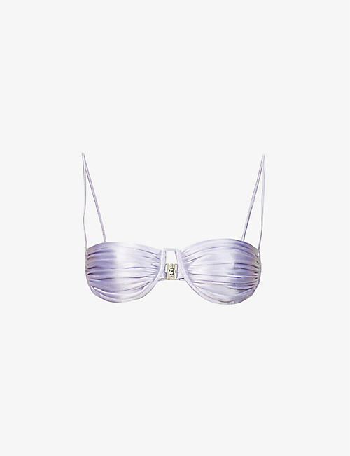 ISA BOULDER: Ripple ruched underwired bikini top