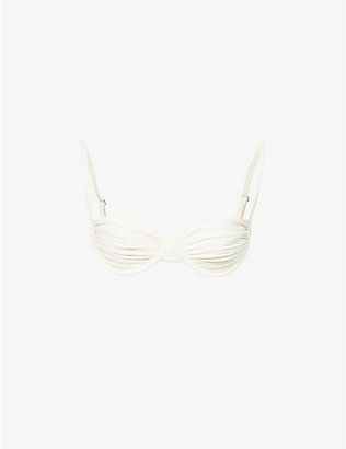 ISA BOULDER: Idris ruched recycled-polyamide blend bikini top