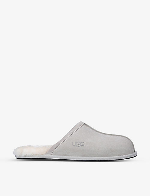 UGG: Scuff brand-embossed suede and shearling slippers