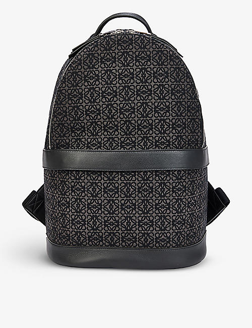 LOEWE: Anagram jacquard and leather backpack