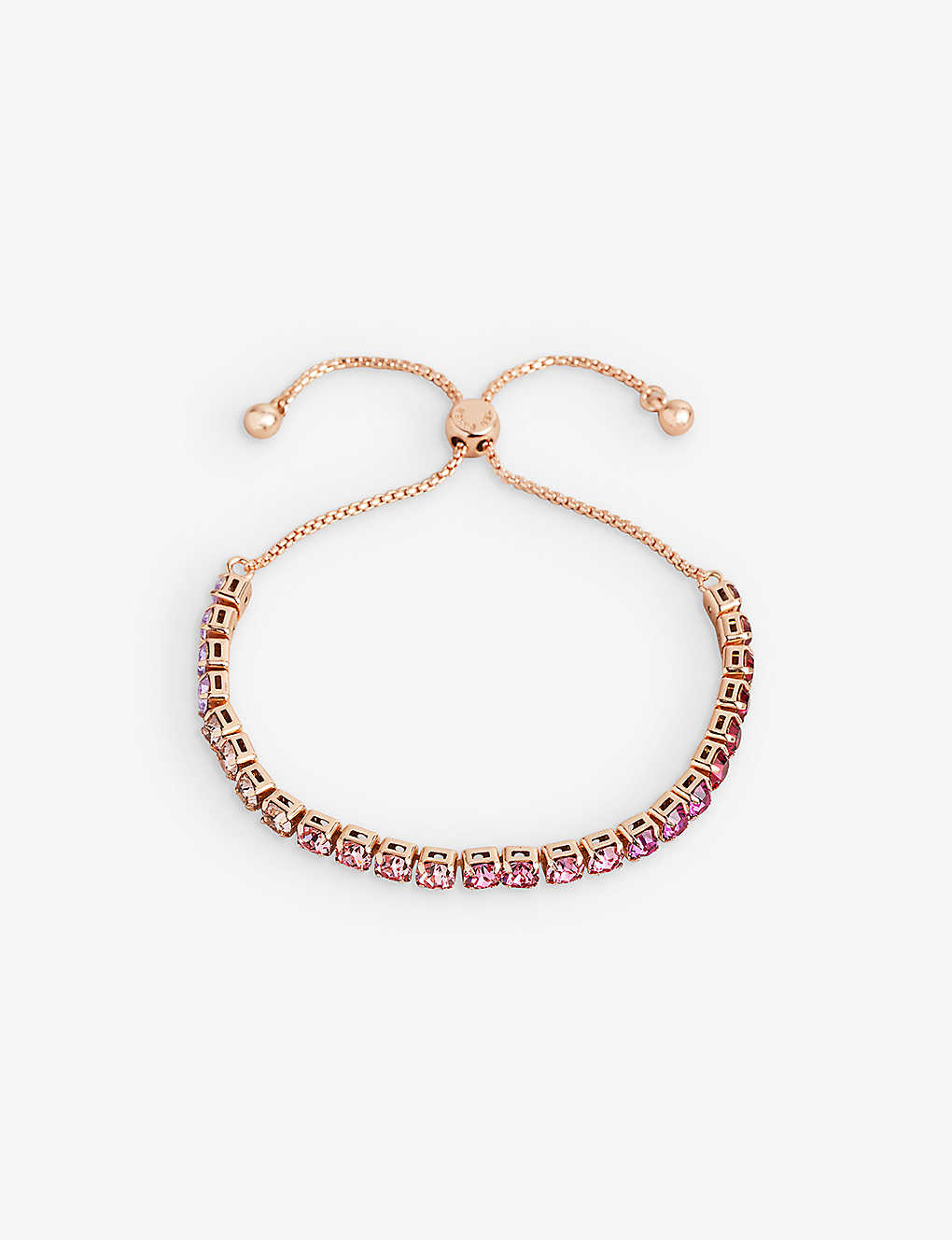 Ted Baker Womens Brt-pink Melrah Gold-toned Brass And Crystal Bracelet