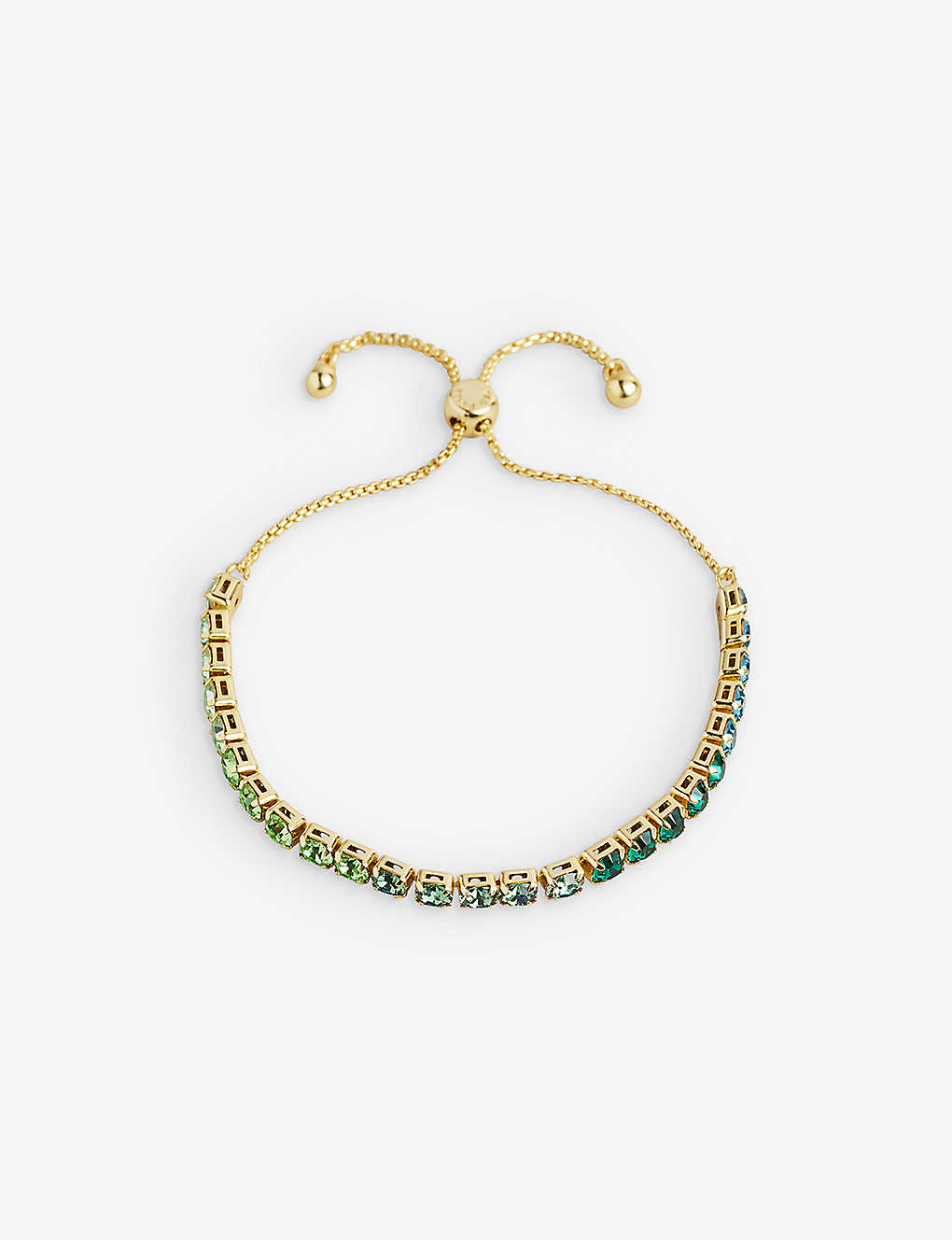 Ted Baker Womens Green Melrah Gold-toned Brass And Crystal Bracelet
