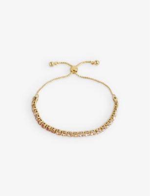 TED BAKER: Melrah gold-toned brass and crystal bracelet