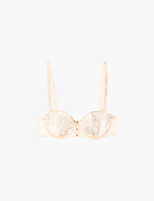 AUBADE: Melodie D'ete embroidered stretch-lace half-cup bra