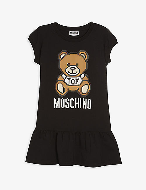 MOSCHINO: Toy Bear logo stretch-cotton dress 4-14 years