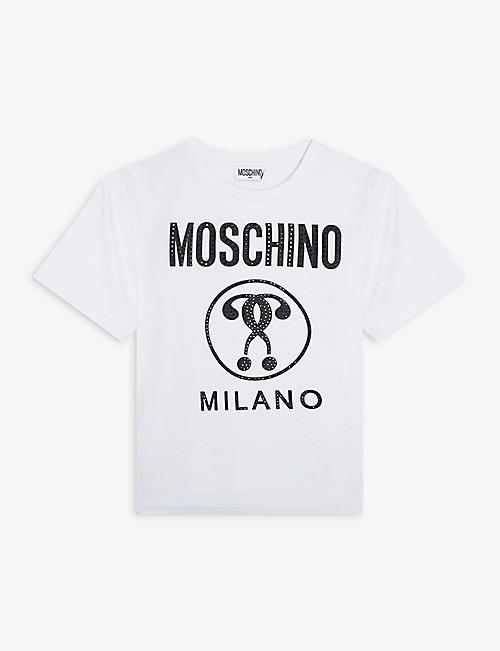 MOSCHINO: Milano logo stretch-cotton T-shirt 4-12 years