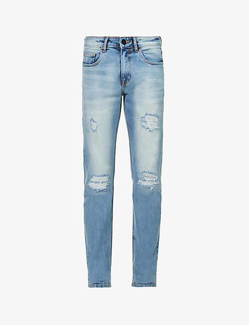 NO.91: Shred regular-fit straight stretch-denim jeans