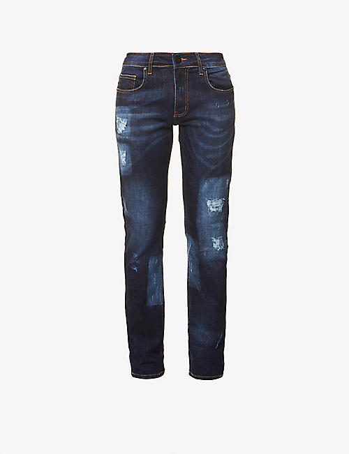 NO.91: Fragment fitted skinny stretch-denim jeans