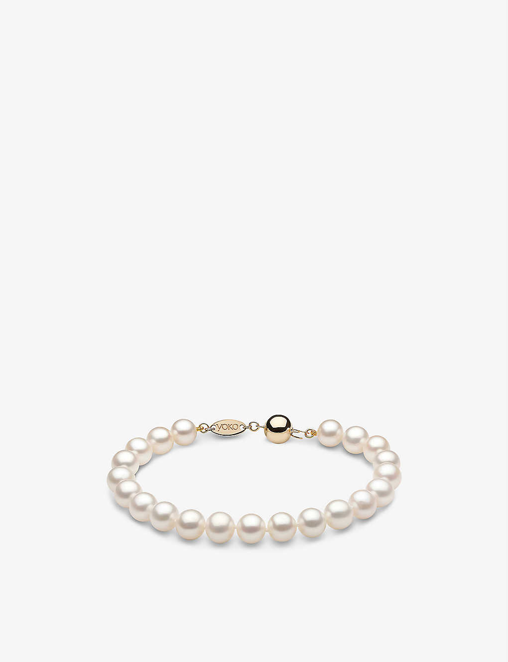 Yoko London Classic 18ct White-gold And Freshwater Pearl Bracelet In Yellow Gold