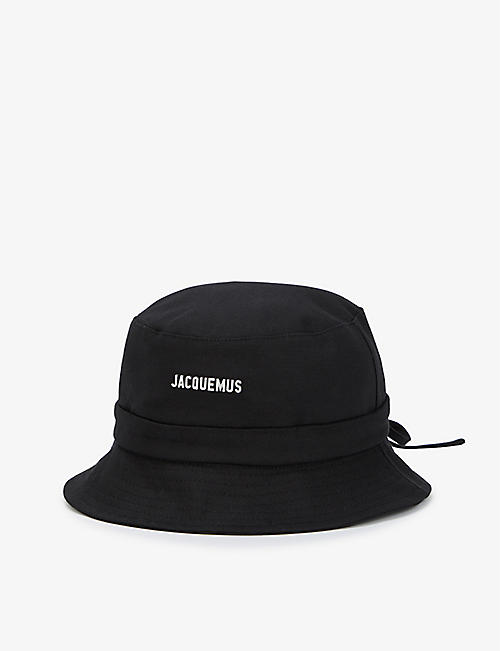 JACQUEMUS: Le Bob Gadjo metallic-plaque cotton bucket hat