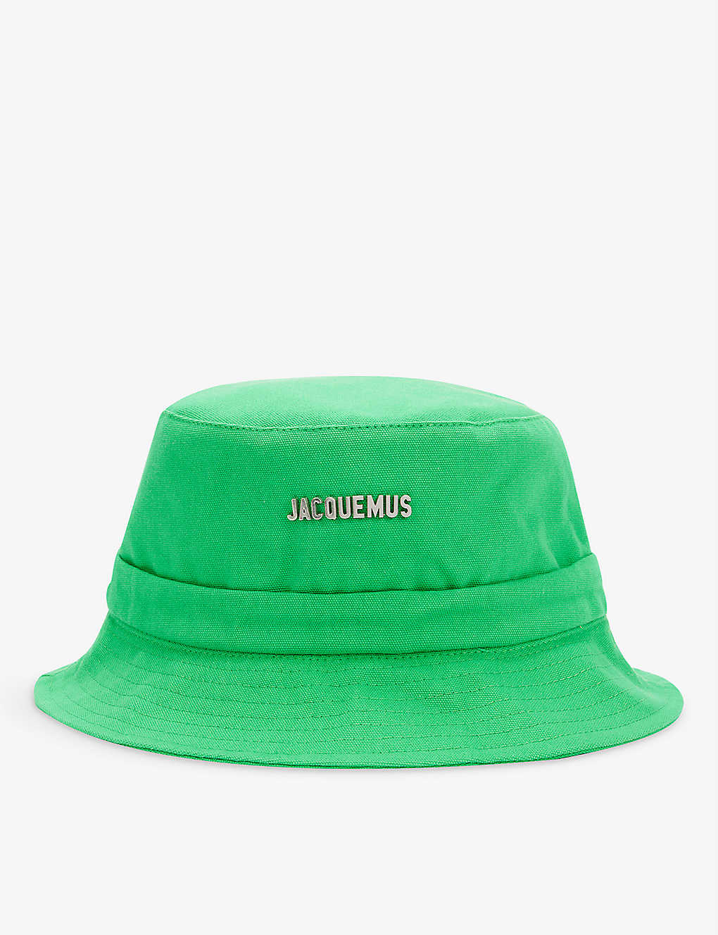 Jacquemus Le Bob Gadjo Metallic-plaque Cotton Bucket Hat In Green