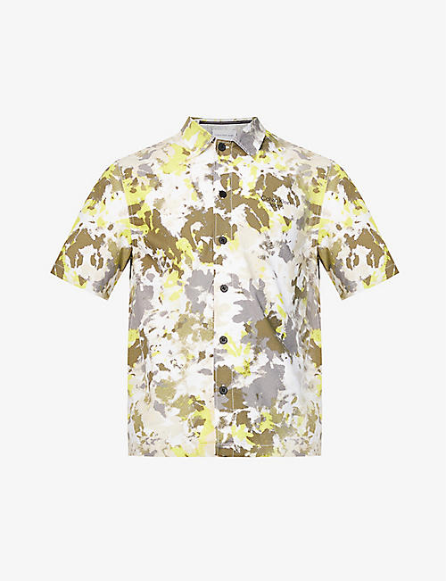 CK JEANS: Camouflage-print relaxed-fit cotton shirt