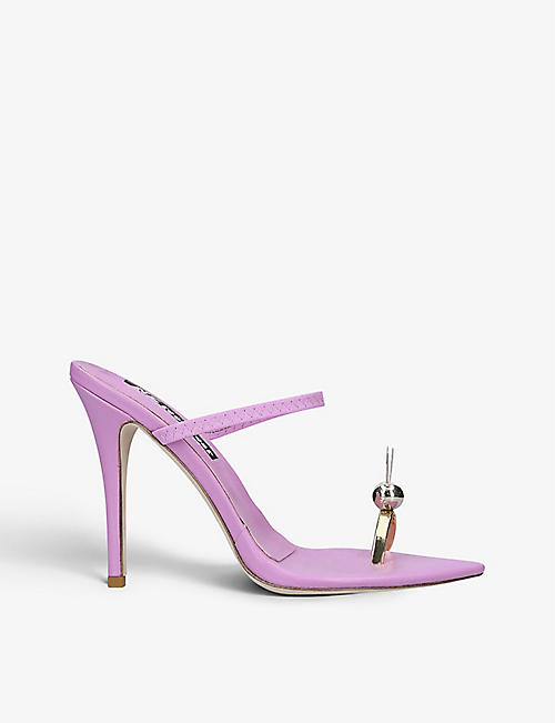 NATASHA ZINKO: Rabbit-toe leather heeled sandals