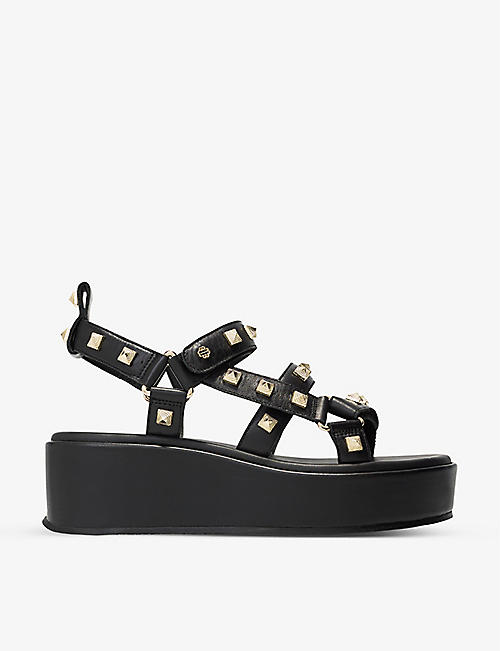MAJE: Fonia studded leather sandals