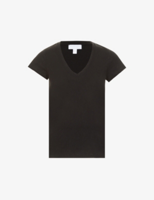 THE WHITE COMPANY: V-neck organic-cotton T-shirt