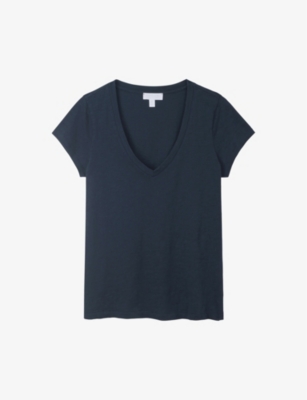 THE WHITE COMPANY: V-neck organic-cotton T-shirt
