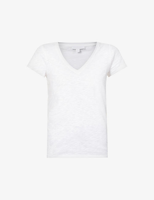 THE WHITE COMPANY: V-neck organic-cotton T-shirt