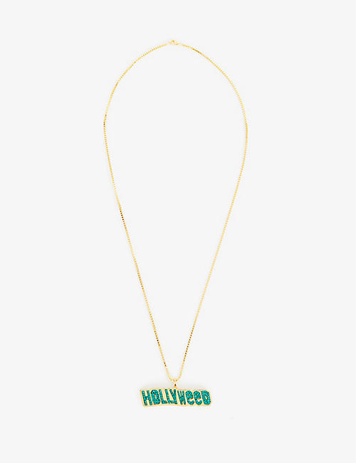 THE DAN LIFE: Hollyweed 14ct yellow-gold plated sterling-silver pendant necklace