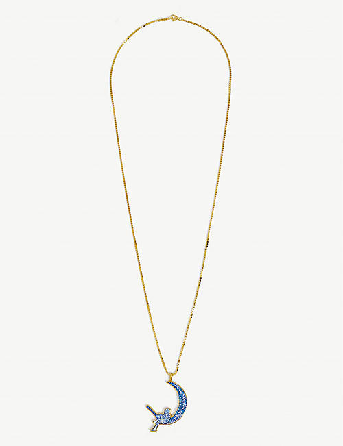 THE DAN LIFE: Moon 14ct yellow gold-plated sterling silver necklace