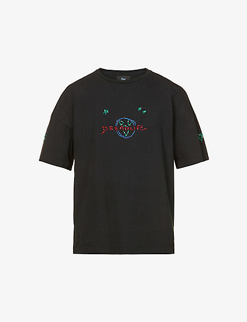THE DAN LIFE: Dreamlife brand-embroidered cotton-jersey T-shirt