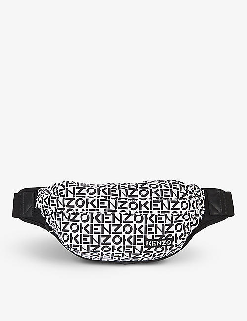 KENZO: Monogram-pattern brand-badge shell belt bag