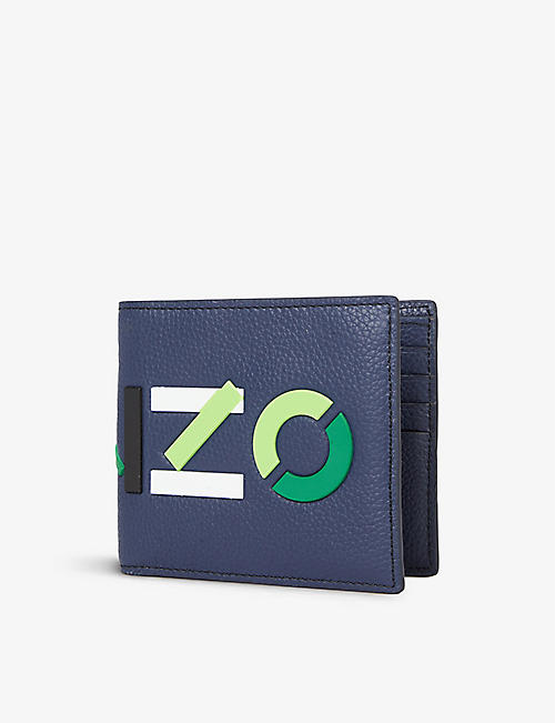 KENZO: Rubberised-logo leather wallet