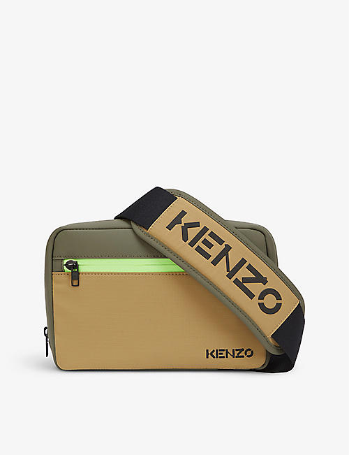KENZO: Logo-embellished small leather cross-body bag
