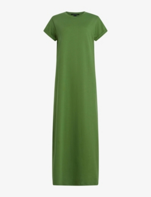 Allsaints Anna Cotton Maxi Dress In Strong Green