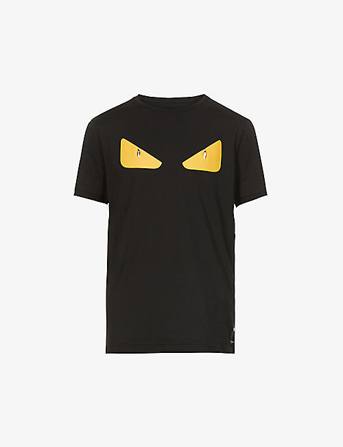FENDI: Bug Eyes brand-print cotton-jersey T-shirt