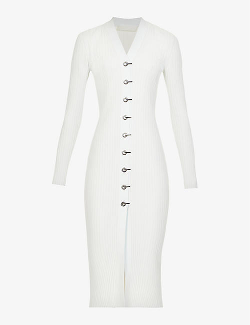 DION LEE: Latch Hook recycled-viscose-blend midi dress