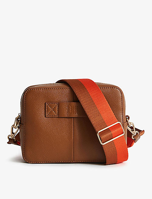 REISS: Brompton grained leather camera bag
