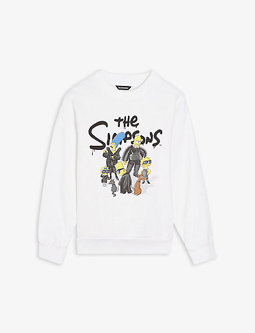 BALENCIAGA: The Simpsons graphic-print cotton-jersey sweatshirt
