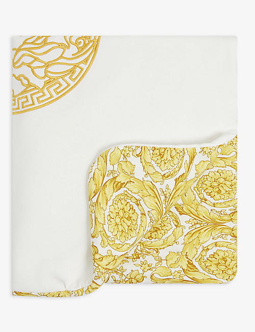 VERSACE: Medusa-print cotton blanket 79cm x 62cm