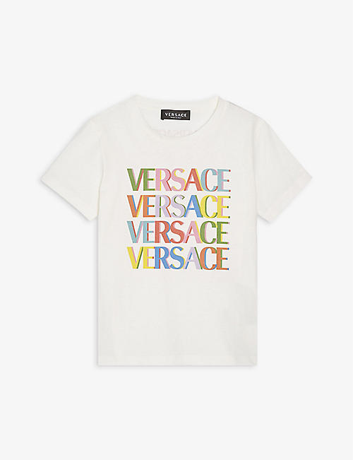 VERSACE: Logo-print cotton-jersey T-shirt 6-14 years
