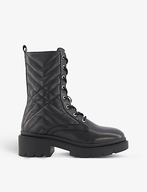 DUNE: Paynter quilted leather biker boots