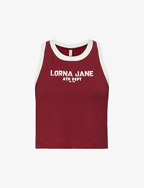 LORNA JANE: Athletic logo-print stretch-jersey tank top