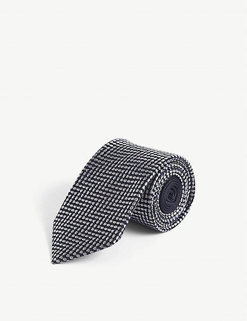 MISSONI: Zigzag-print wide-blade silk tie