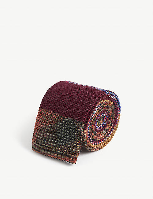 MISSONI: Stripe square-tip wool tie