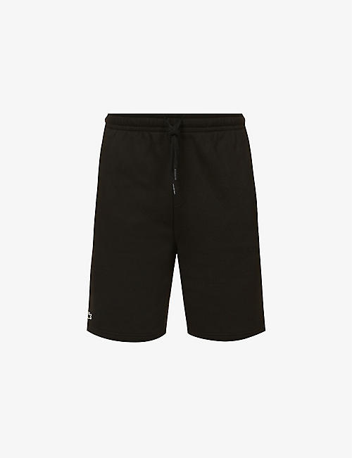 LACOSTE: Logo-embroidered cotton shorts
