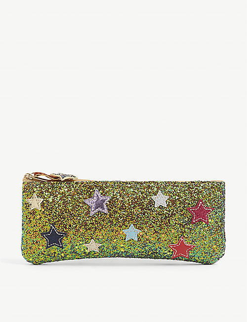 MIMI & LULA: Galaxy star-embellished woven pencil case