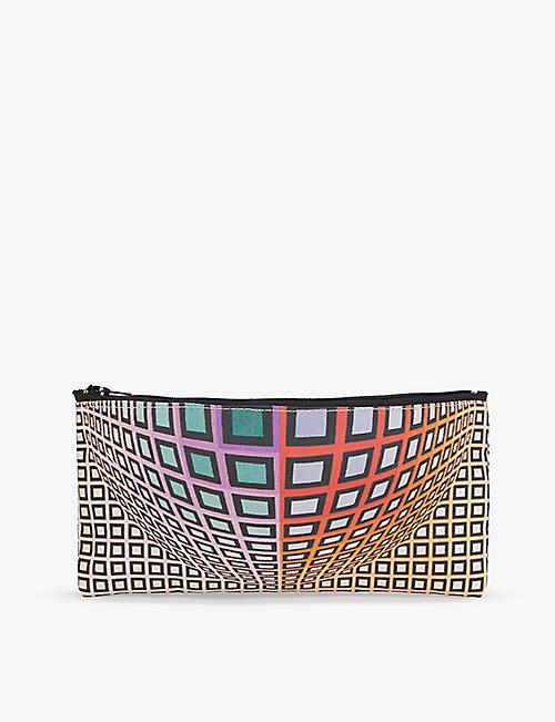 VASARELY: Anneaux geometric-print organic-cotton pencil case