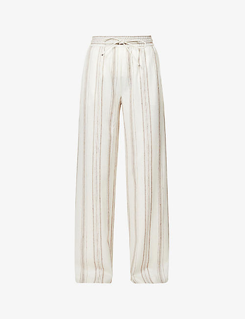 MAX MARA: Sultano wide-leg mid-rise cotton and linen-blend trousers