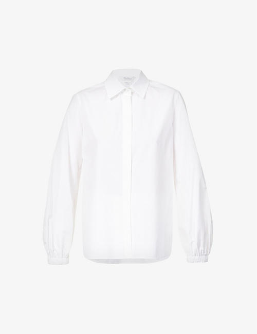MAX MARA: Sesia collared cotton-poplin shirt